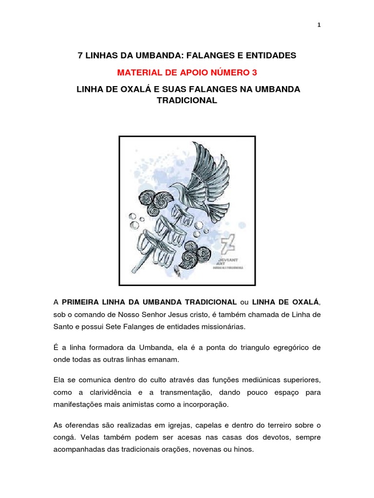 Falanges da Linha de Oxalá na Umbanda | PDF
