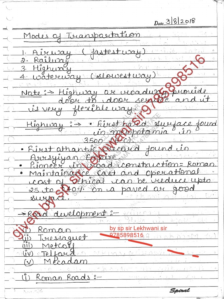 Highway engineering notes pdf