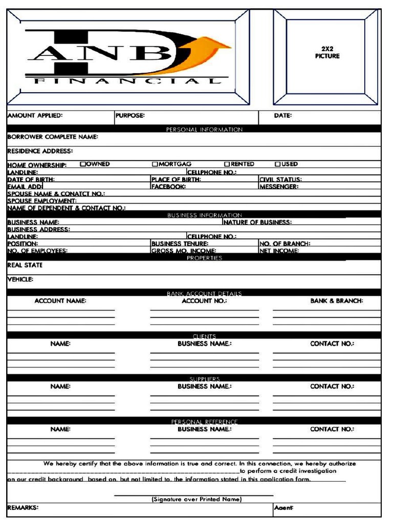 Danb Financial App Form1 | PDF
