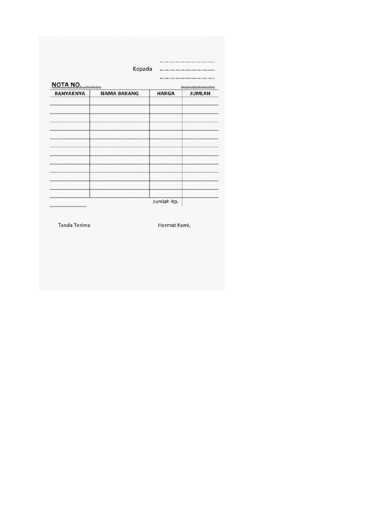 Template Nota | PDF