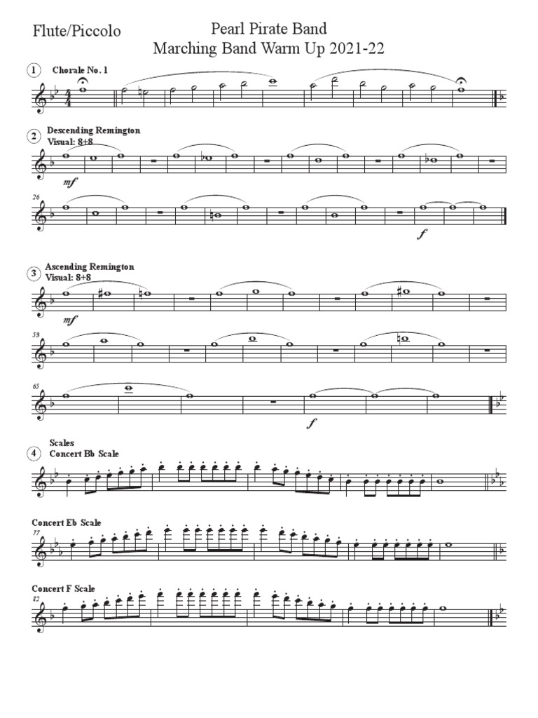 Warm Up Exercises 202122 FlutePiccolo PDF