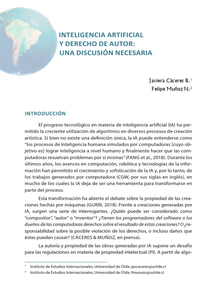 Inteligencia Artificial y Derecho de Autor | PDF