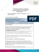 Guía de Actividades y Rúbrica de Evaluación - Paso 4 - Proyecto Final