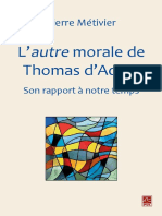 L'autre Morale de Thomas D'aquin Par Pierre Métivier