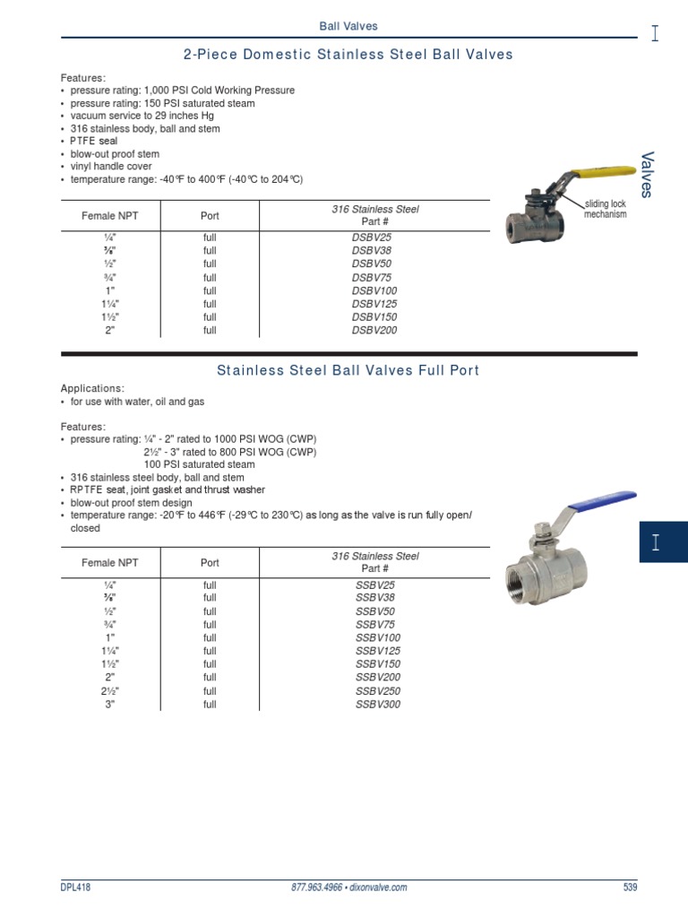 Stainless Steel Ball Valves Overview | PDF | Valve | Energy Technology