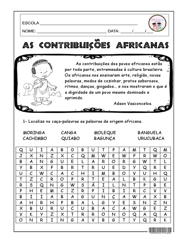 ATIVIDADE ADAPTADA AFRICA | PDF