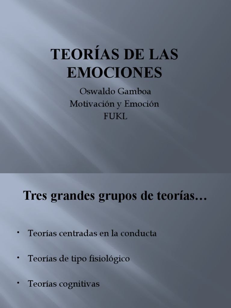 Teorías de las Emociones: Enfoques Clave | PDF | Las emociones ...