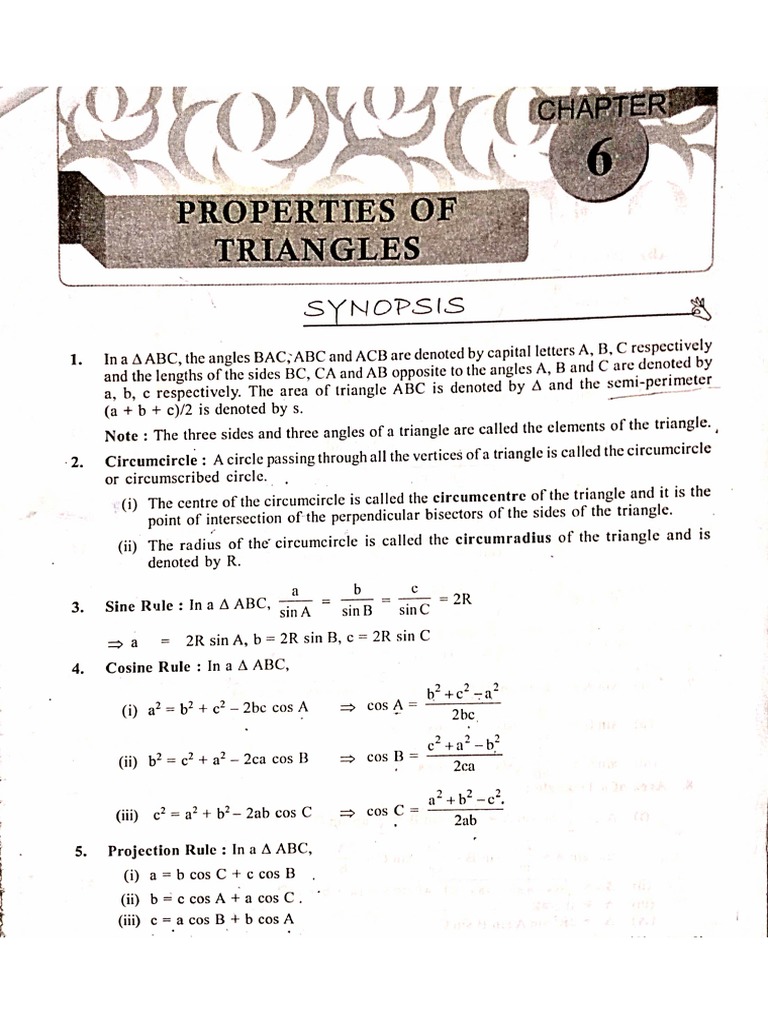Properties Of Triangles Pdf