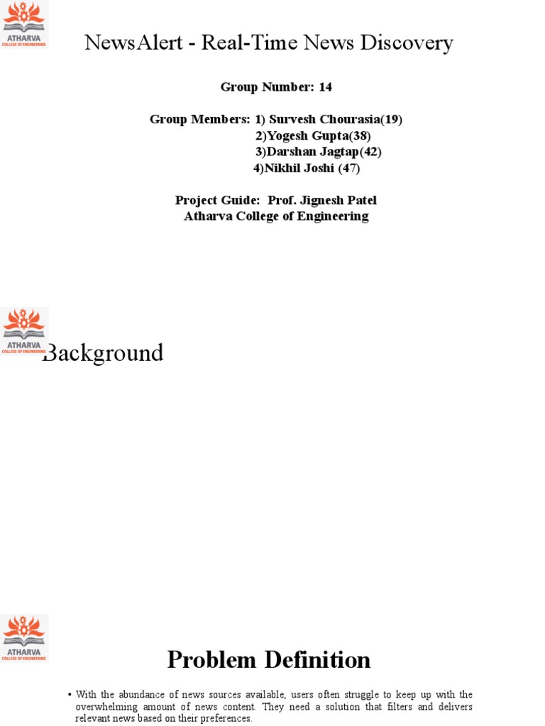 Mini project topic 2 newsalert finalppt pdf