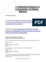 Essentials of Marketing Research A Hands-On Orientation 1st Edition Malhotra Test Bank 1