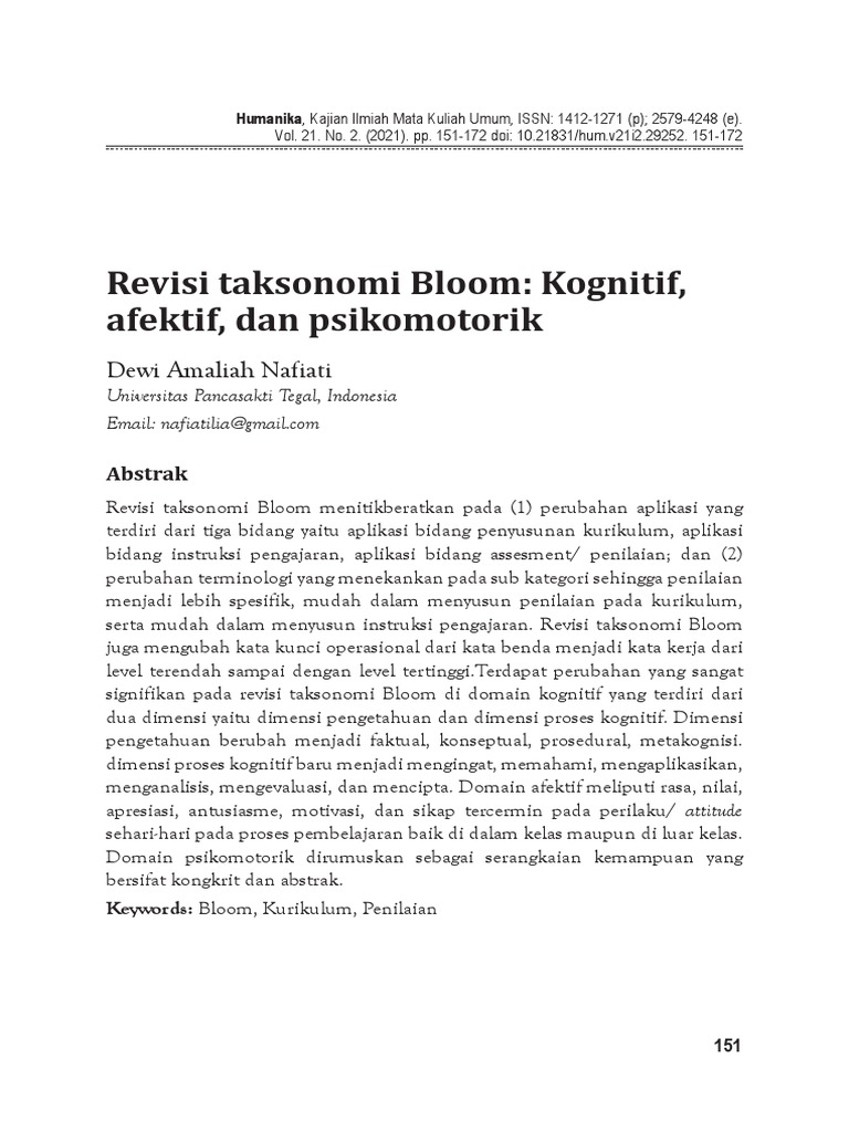 Revisi Taksonomi Bloom | PDF