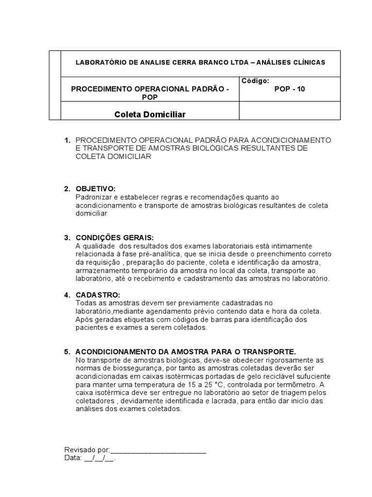 Pop Coleta Domiciliar | PDF