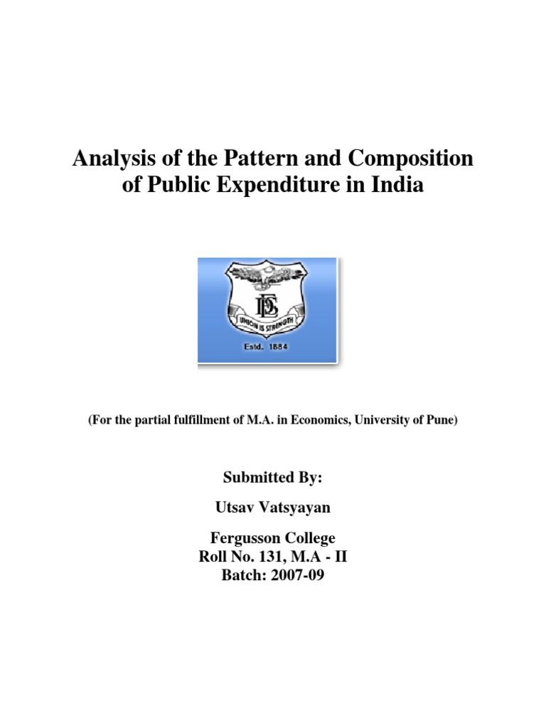 Analysis of The Pattern and Composition of Public Expenditure in India ...