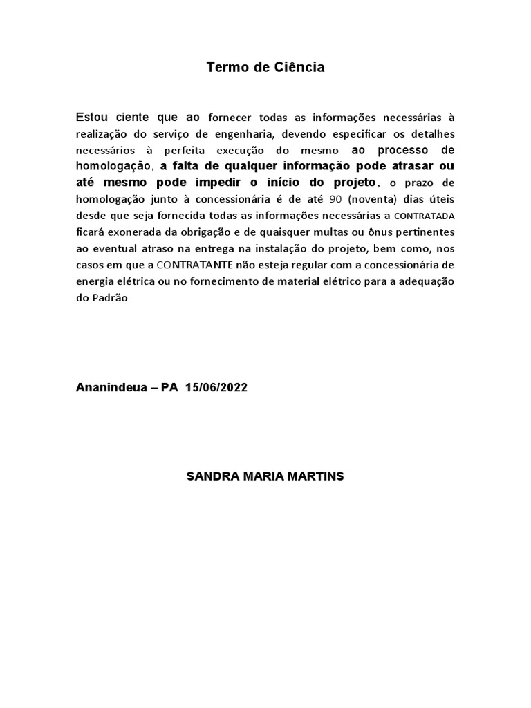 Termo de ciencia pdf