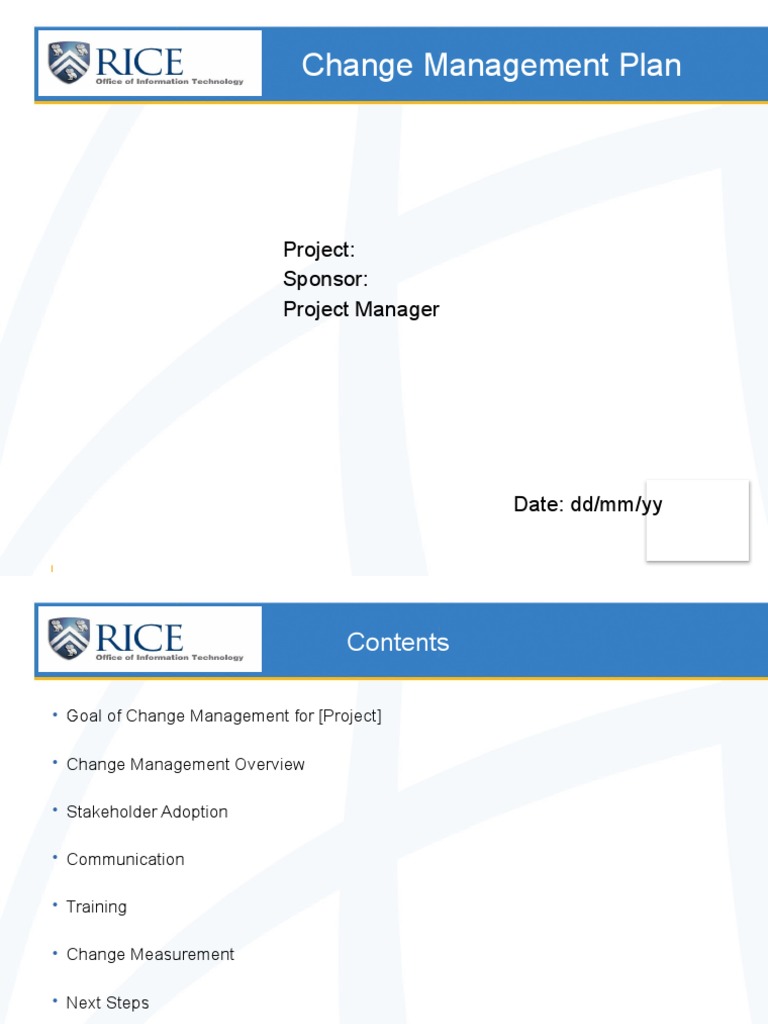 Change management tactical plan pdf change management communication