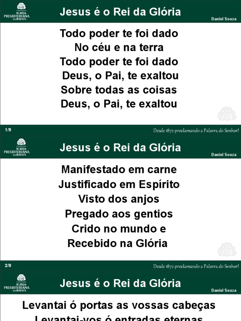 Jesus, Rei da Glória e Seu Poder | PDF | Religião e Espiritualidade