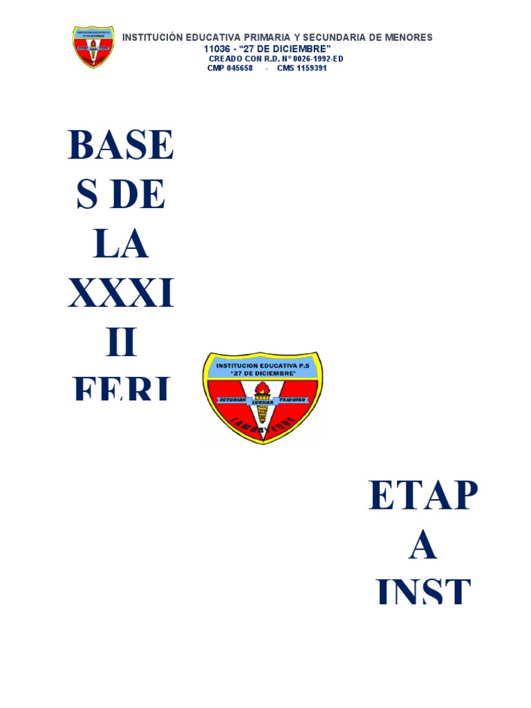 Bases Eureka 2023. Etapa Institucional PDF