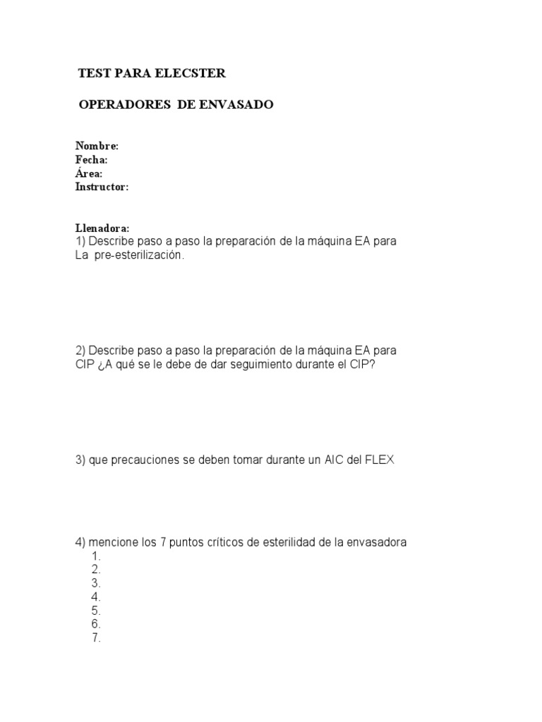 Test para Elecster | PDF