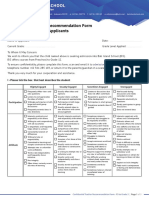 Confidential Teacher Recommendation Form Preschool To Grade 5 Applicants