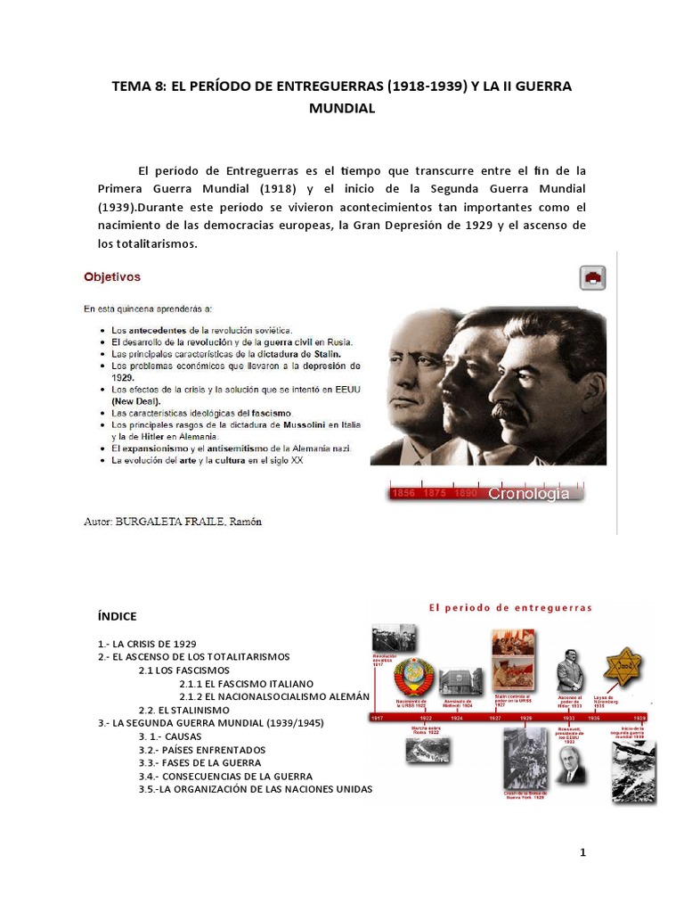 El Período de Entreguerras (1918-1939) | PDF | Fascismo | Alemania nazi