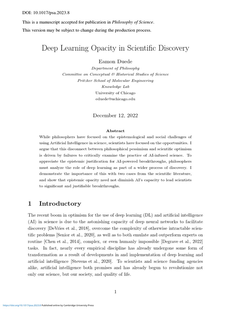 Philosophical Insights on AI in Science | PDF | Science & Mathematics ...