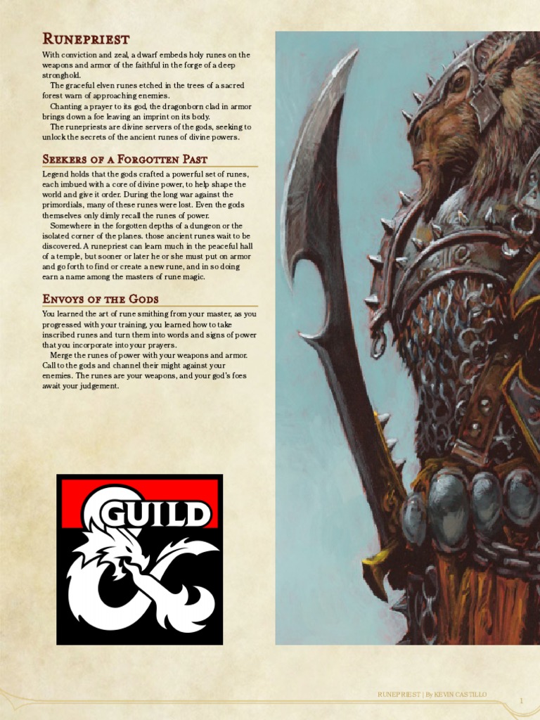 833106-Runepriest CharacterClass | PDF