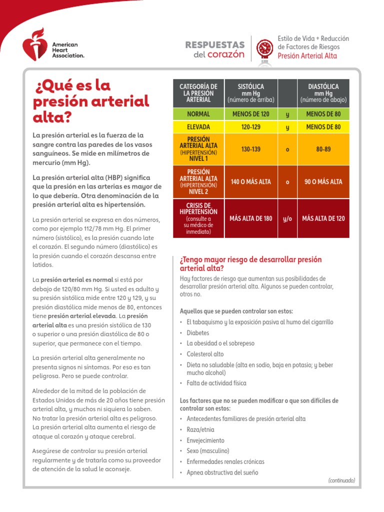 Qué es la presión arterial alta | PDF