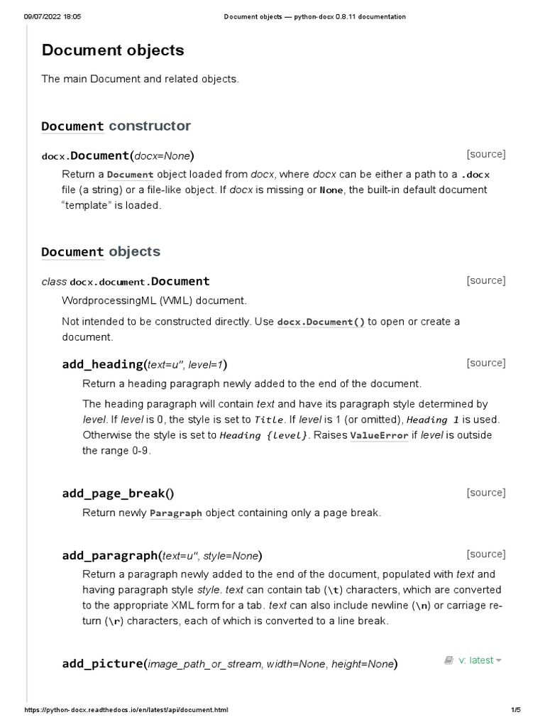 Python-docx Document Guide | PDF