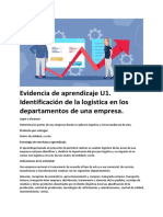 Evidencia de Aprendizaje U1. Identificación de La Logística en Los Departamentos de Una Empresa.