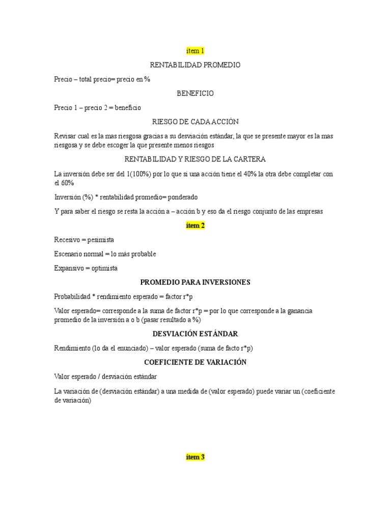 Rentabilidad y Riesgo en Inversiones | PDF