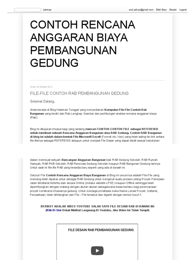 Contoh RAB Pembangunan Gedung | PDF | Komputer