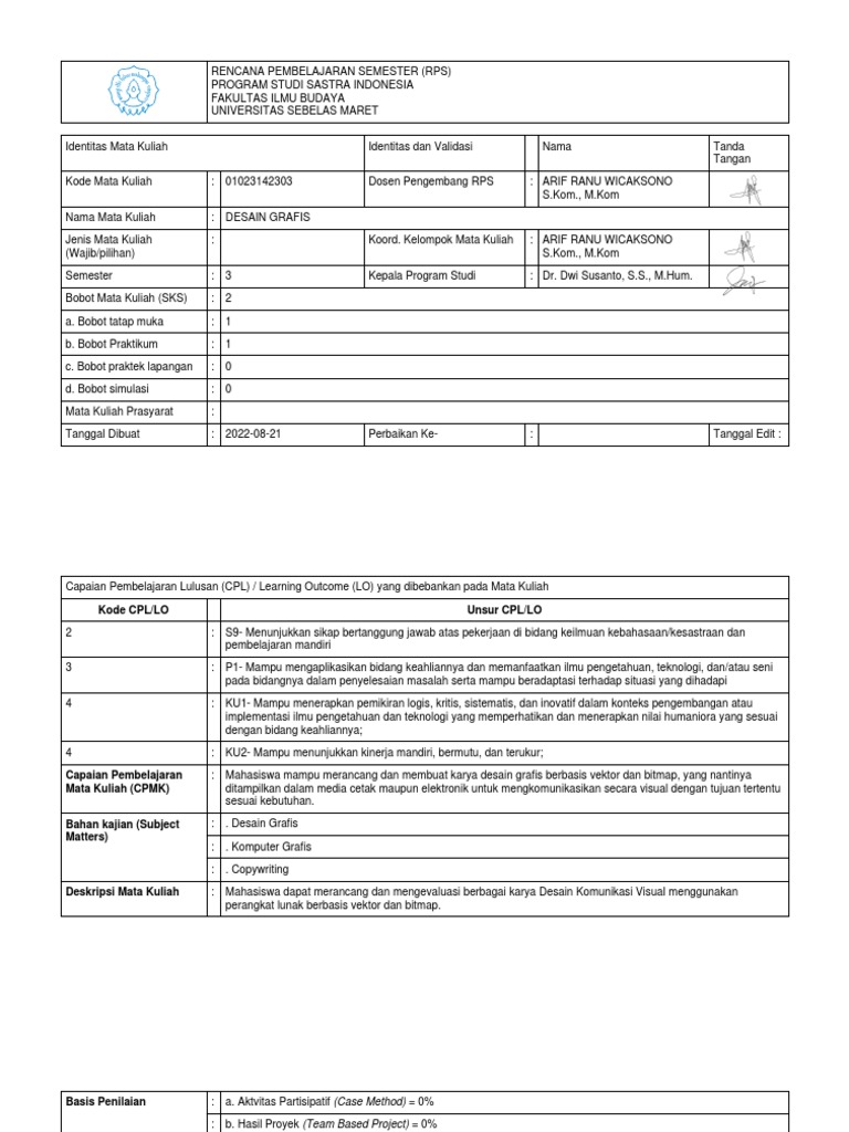 Rps Desain Grafis Pdf Seni
