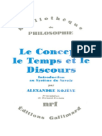 Alexandre Kojève - Le Concept - Le Temps Et Le Discours Introduction Au Système - Indigo