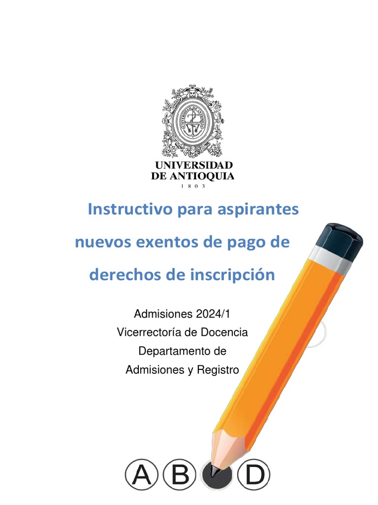 Instructivo para Aspirantes Nuevos Exentos de Pago de Derechos de
