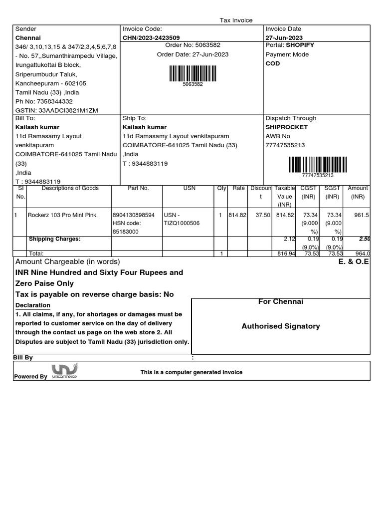 Understanding Pi in Tax Invoices | PDF