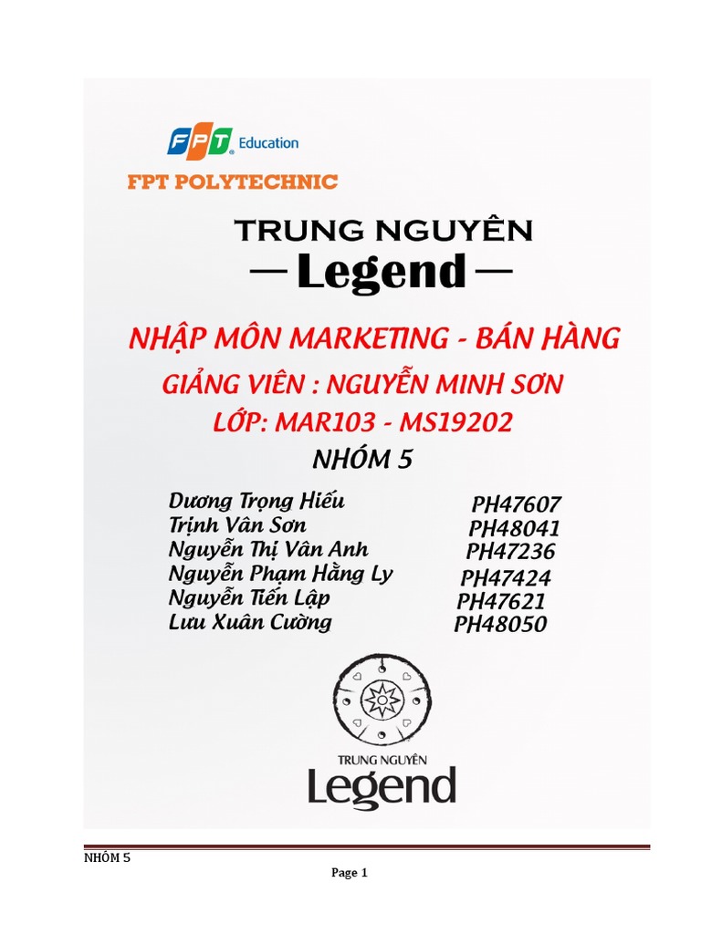 Assignment Nhóm 5 Cafe Trung Nguyên | PDF