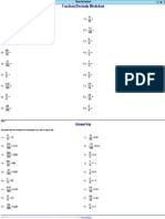 Fractions - Decimals Worksheet