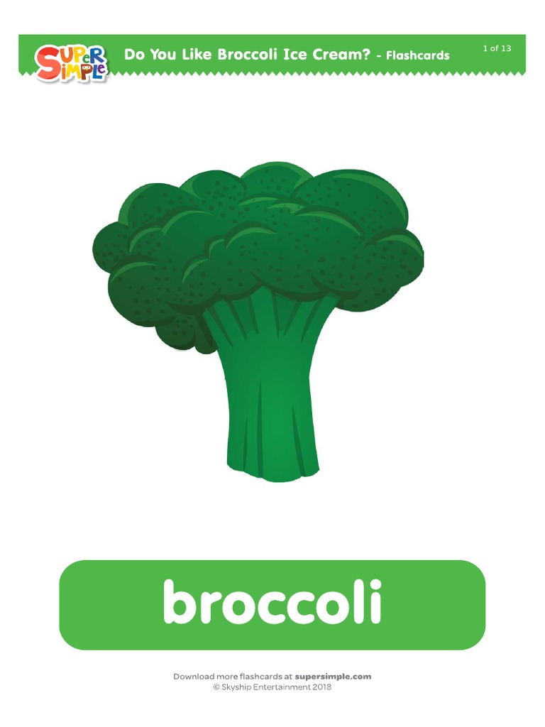 Open do you like broccoli ice cream flashcards pdf