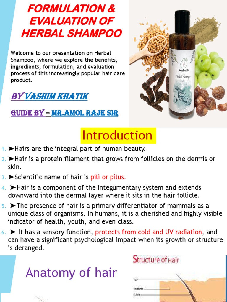 Formulation & Evaluation of Herbal Shampoo PDF Shampoo Hair