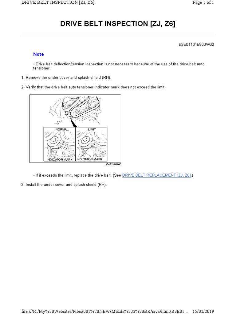 Drive Belt Check for Technicians | PDF
