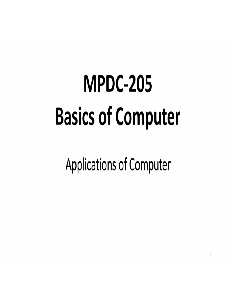 Applications of computer pdf