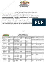 First Semester Time Table