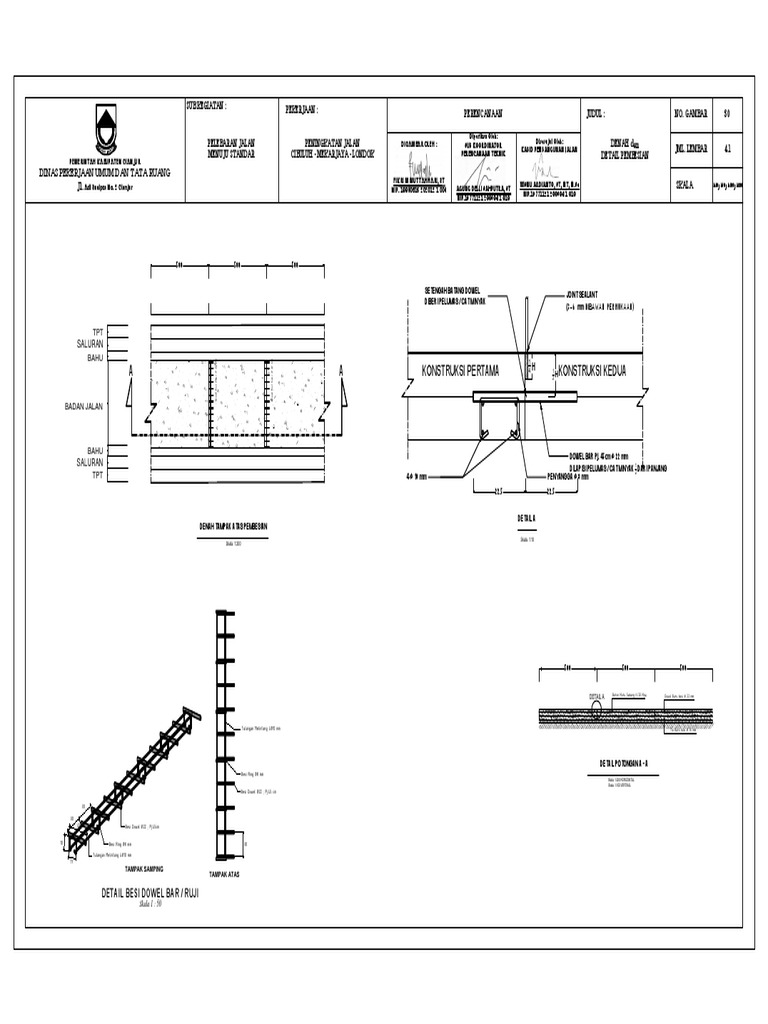 Detail Pemasangan Dowel Jalan Beton | PDF