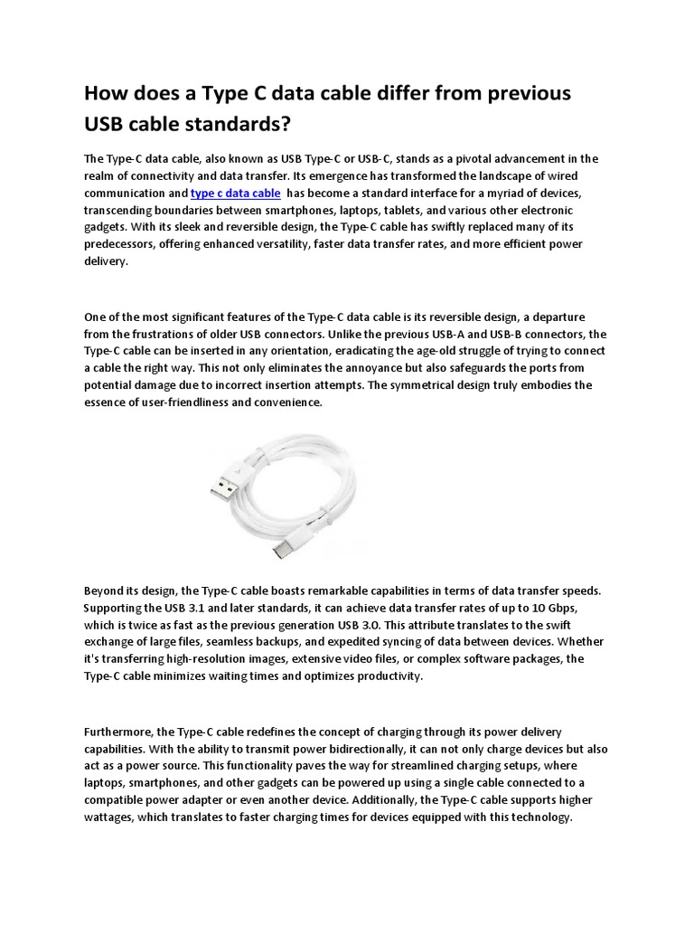 Type C Data Cable | PDF | Technology & Engineering