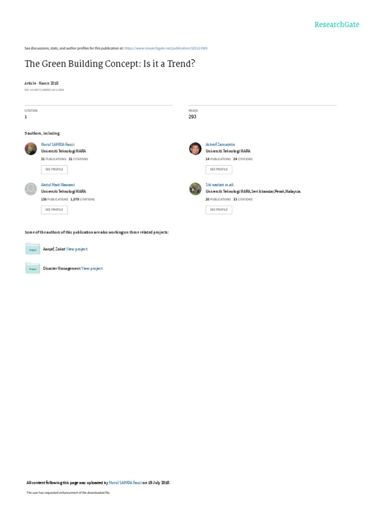 The Green Building Concept Is It A Trend | PDF