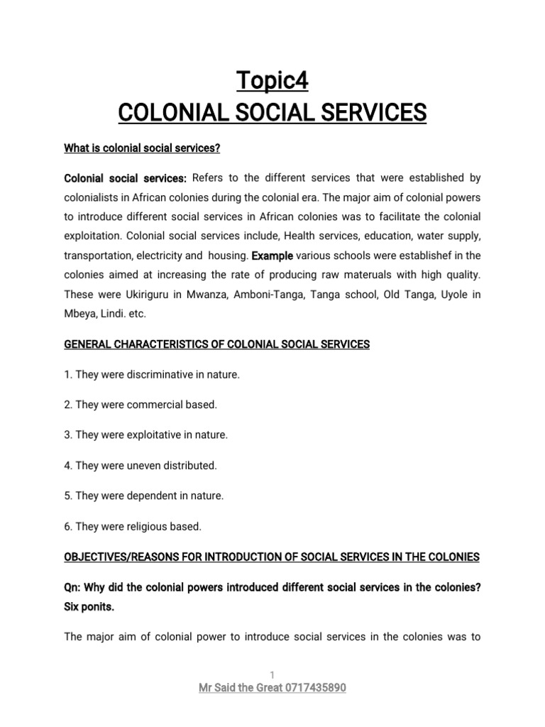 4.0 Colonial Social Services PDF