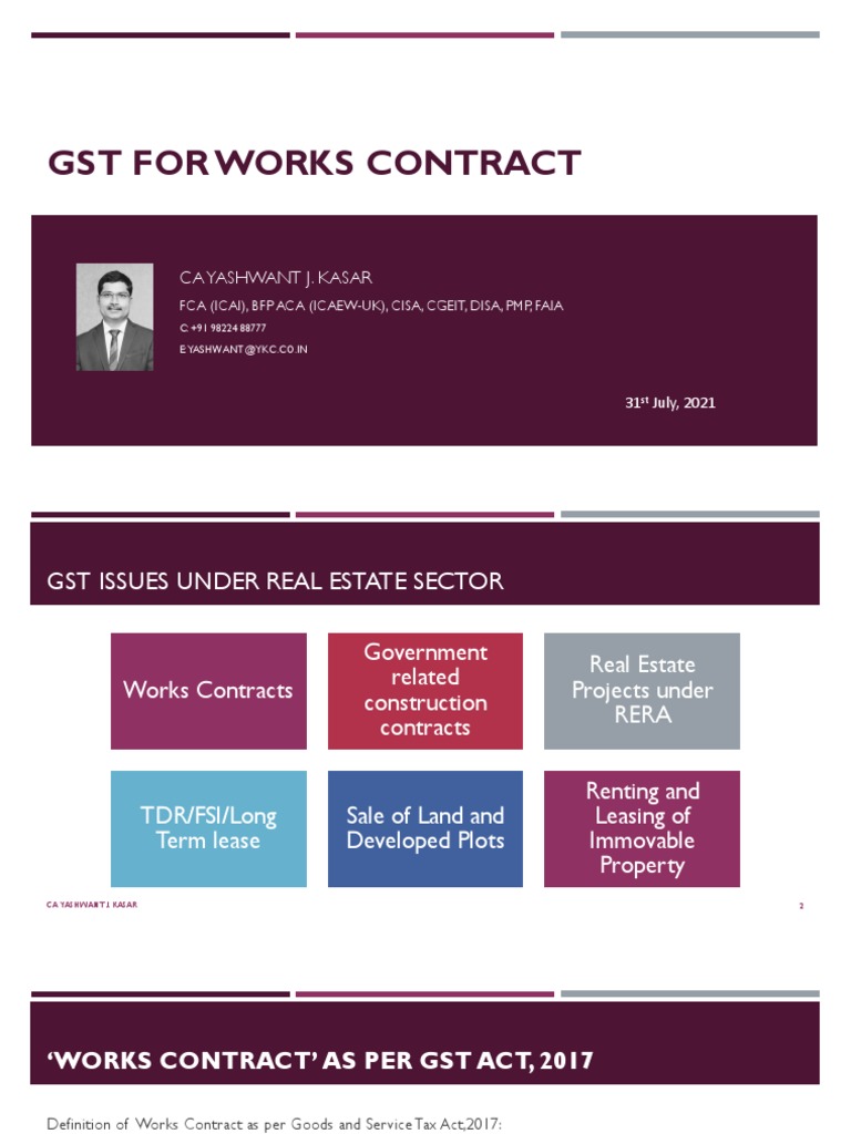 GST on Works Contracts Explained | PDF | Economies