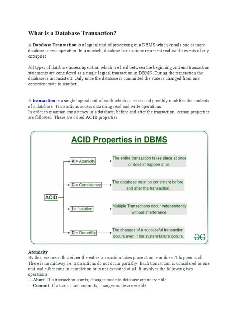 Dbms Transaction | PDF