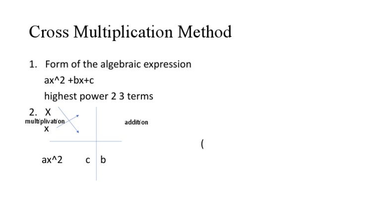 Cross Multiplication Method | PDF