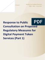 Response To Public Consultation On Proposed Regulatory Measures For DPT Services Part 1